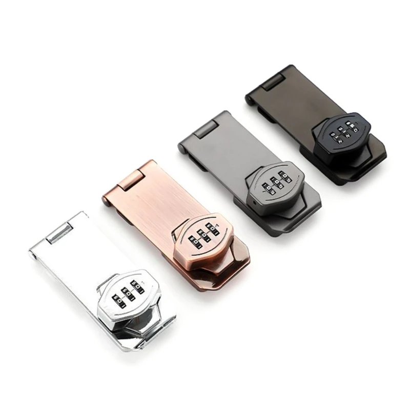 3Digit Combination Lock Cabinet Hasp Lock with Code for Small Doors, Mailboxes Dropship