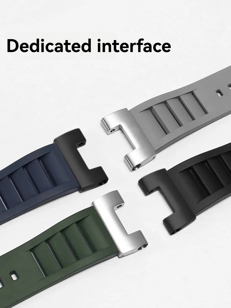 Cinturino in caucciù FKM con estremità concava in metallo modificato per Casio GSHOCK GST-B100 GST-S130/W300/400G/W110/cinturino in gomma fluorurata da uomo