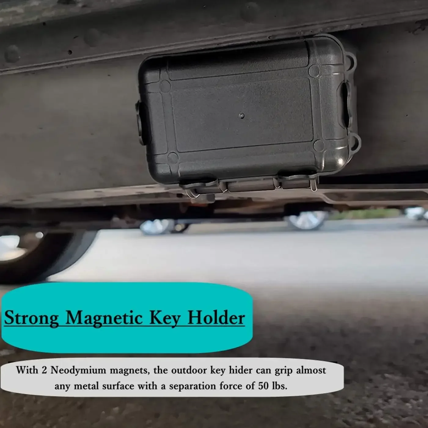 Portable Magnetic Key Hider Storage Box Waterproof and Shockproof Multi-function Under-car GPS Locator Hidden Storage Box