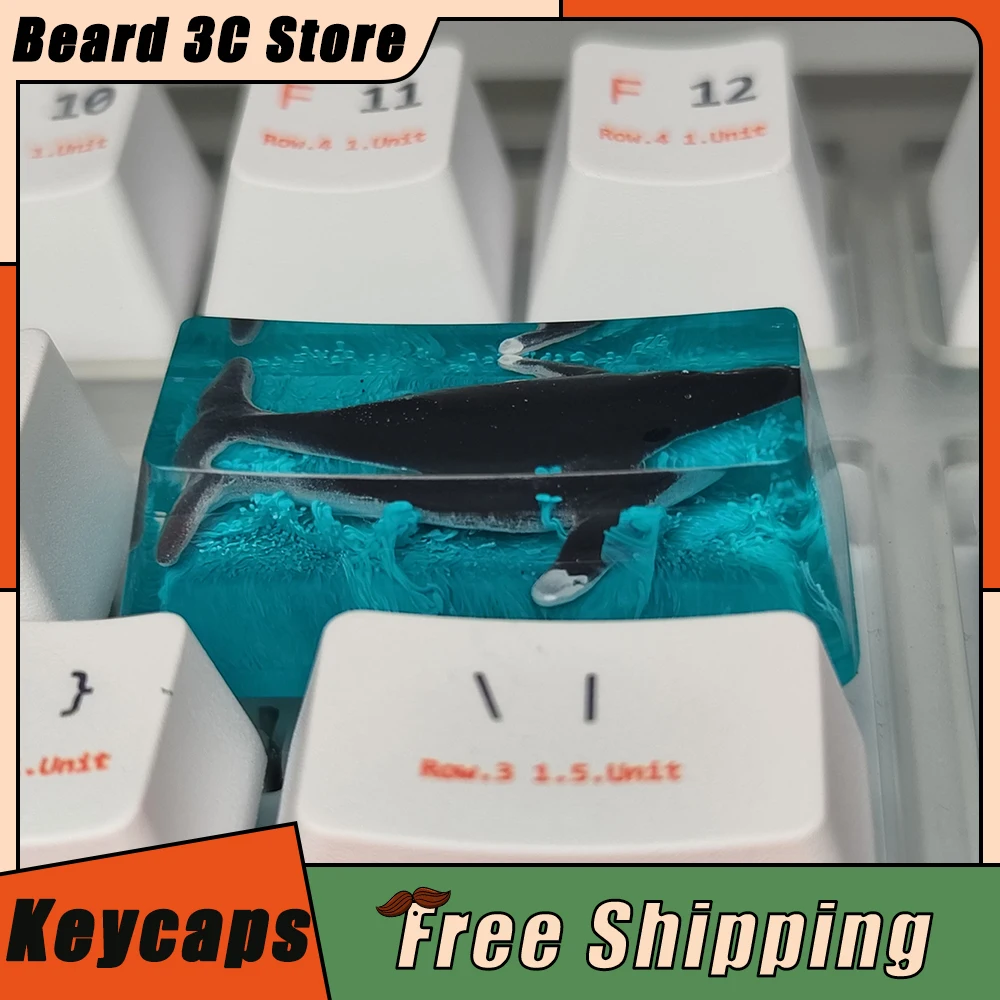 SL Keycaps Center Mechanical Keyboard Keycap Whale Fall  Light Transmission Keycaps Resin Ergonomics Pc Gamer Accessories Custom