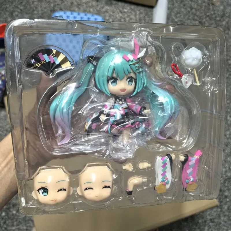 Anime Summer Magic Hatsune Miku Face interchangeable Action Figure PVC Model statue Toys doll Desk Decor Collectible Gifts boxed
