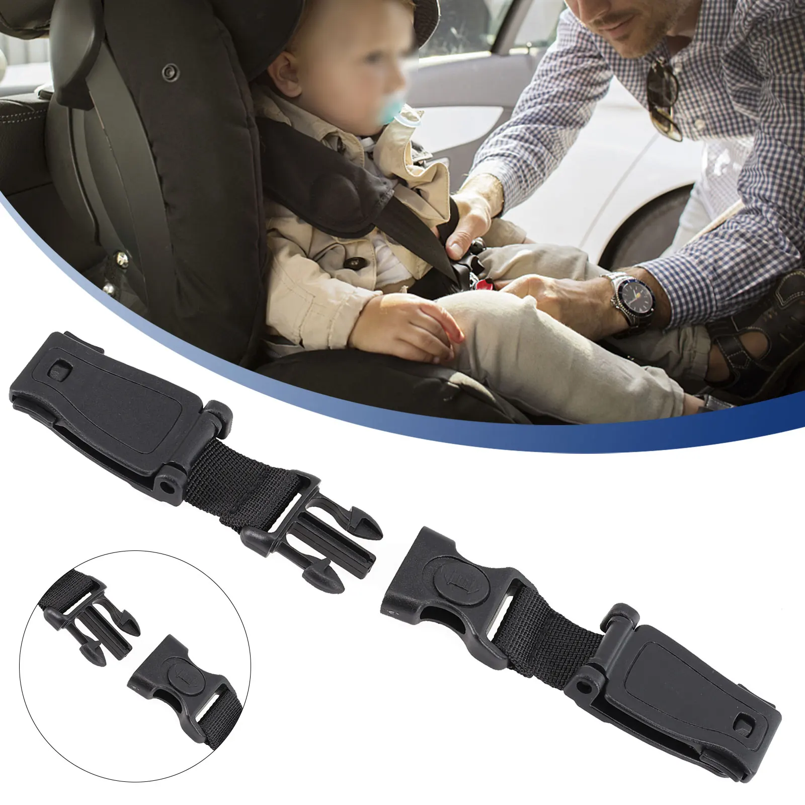 1PC Car Baby Strap Pants Fixing Clip Buckle Safety Seats Strap Belt Child Harness Chest Clip Safe Buckle Webbing Seat Accessorie