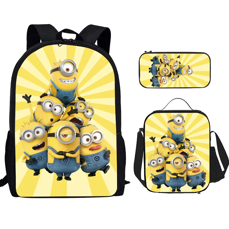 Despicables Me Anime Mochila Dos Desenhos Animados, Mochila Infantil, Mochila de Jardim de Infância, Cute Bob Travel Bag