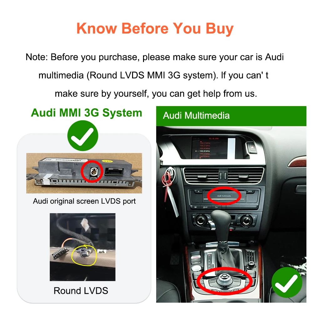 Bonroad Wireless Carplay Android Auto Interface Retrofit Kits For Audi A4 B8 Q5 Audi Multimedia MMI 3G Airplay Autolink OEM Screen Upgrade Module