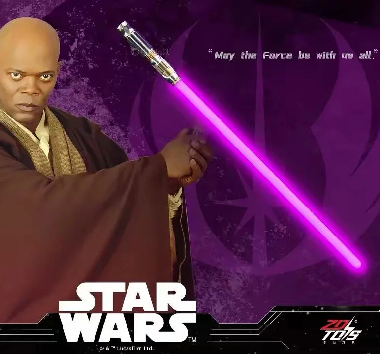 ZD Toys Mace Windu Star Wars Luke Anakin Skywalker Darth Vader Master Yoda‌ Figure Model Collectible Light Sound Lightsaber Toy