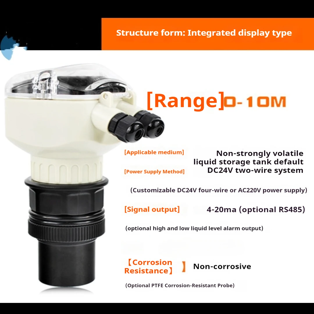 IP68 Ultrasonic Level Sensor 4-20mA Liquid Level Transmitter Digital Water Level Switch Smart Liquid Level Controller