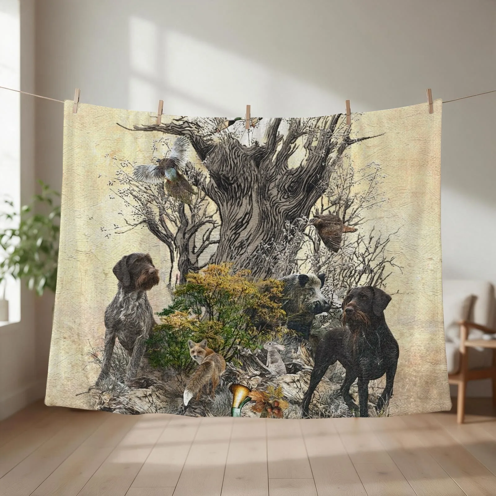Deutsch Drahthaar Throw Blanket Nap Kid'S Blankets For Sofas Sleeping Bag Blankets
