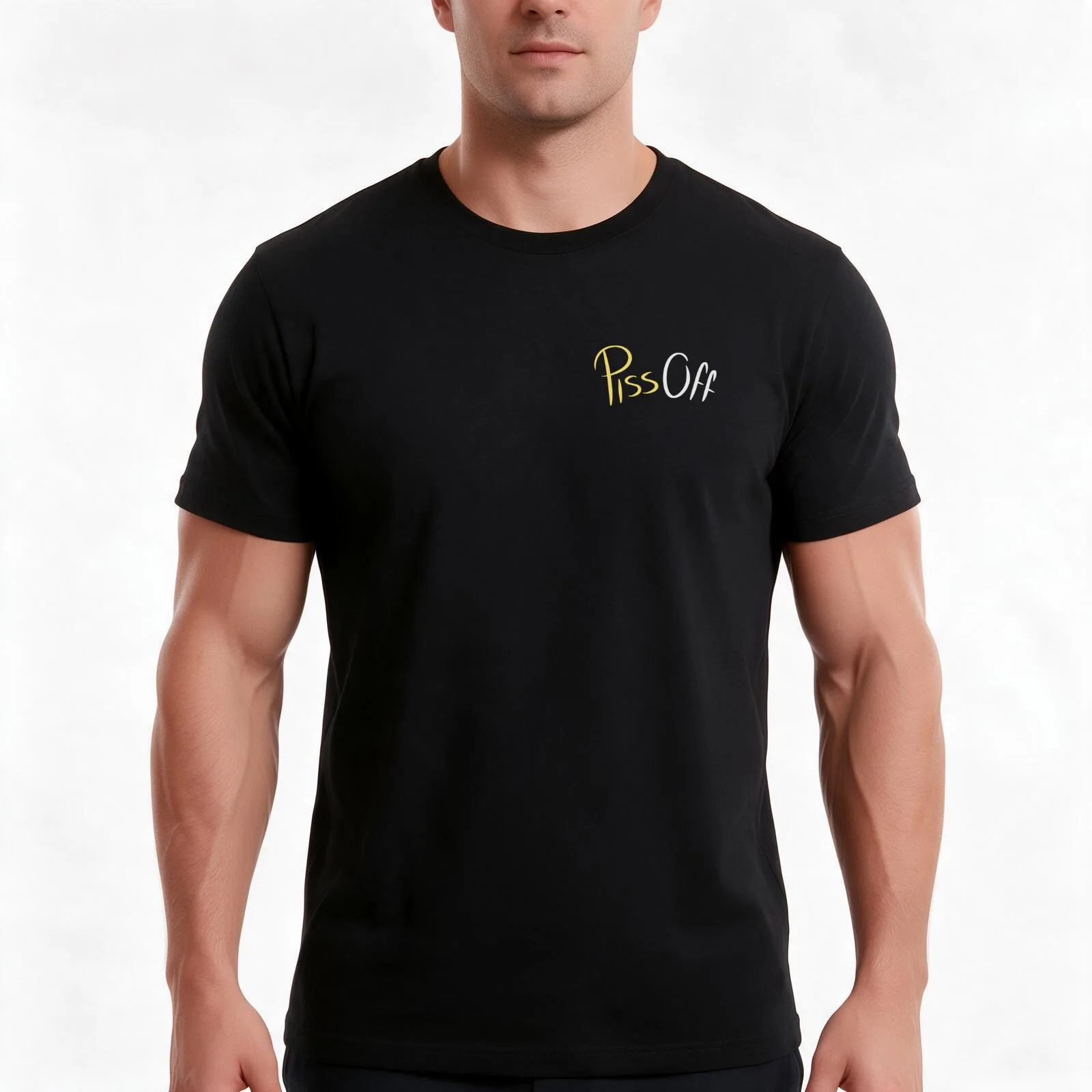 Piss Off T-Shirt, Classic Crew Neck Shirt, Breathable Cotton Everyday Tee