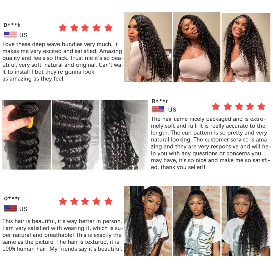 28 30 32 inch Curly Human Hair Bundles Brazilian Hair Weave Bundles Deep Wave Remy Raw Virgin Hair Extensions 3 4 Bundle Water