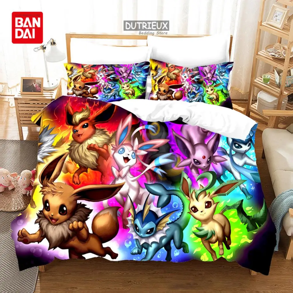 

3D Anime Pikachu Duvet Cover Sets Bedroom Bedding For Boys Kids Teens Girls Pokemon Quilt Cover Pillowcases Christmas Gift