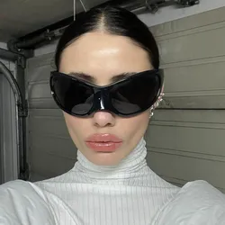 Y2K Punk Sunglasses Women Men 2026 Luxury Brand Designer Trendy Sun Glasses Vintage Oversized Steampunk Sun Glasses Gafas De Sol