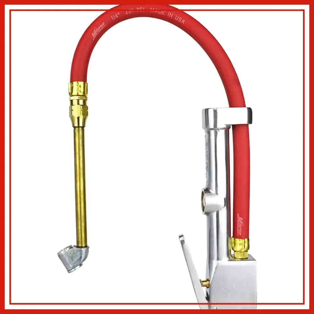

Tire Inflator Gauge with Dual Head Air Chuck, 15" Hose, 10-160 PSI