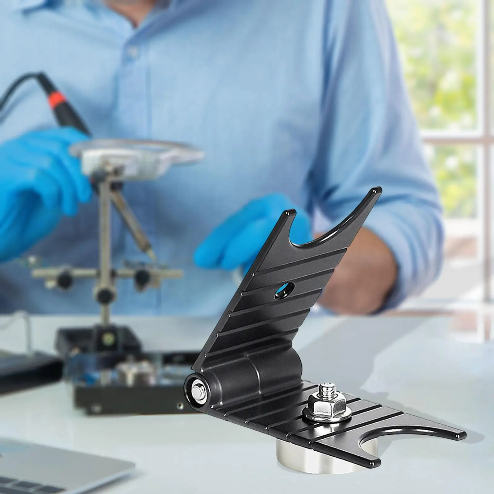 Mini Soldering Table Handle Holder Folding Portable Stand Metal Support Station for Professional