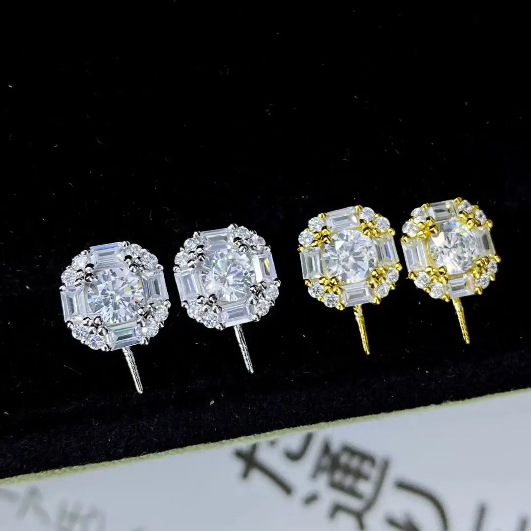 Wholesale S925 Sterling Silver Earrings Mount Findings Settings Base Mounting Parts Accessory for 10-11mm Pearls 5 pairs/lot