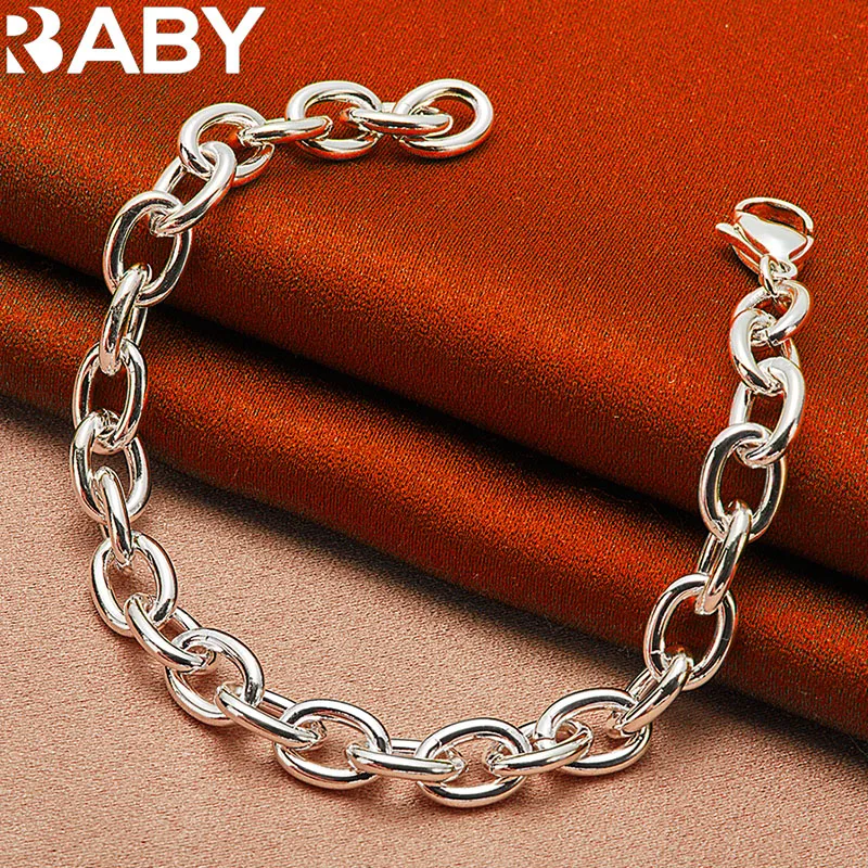 URBABY 925 Sterling Silver Lobster Clasps Chain Bracelets For Woman Men Wedding Banquet Party Gift Fashion Jewelry Wholesale