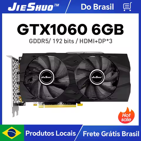 Jieshuo nvidia gtx 1060 6gb placa gráfica de vídeo gddr5 192bit gpu gtx1060 6g para computador desktop jogos escritório