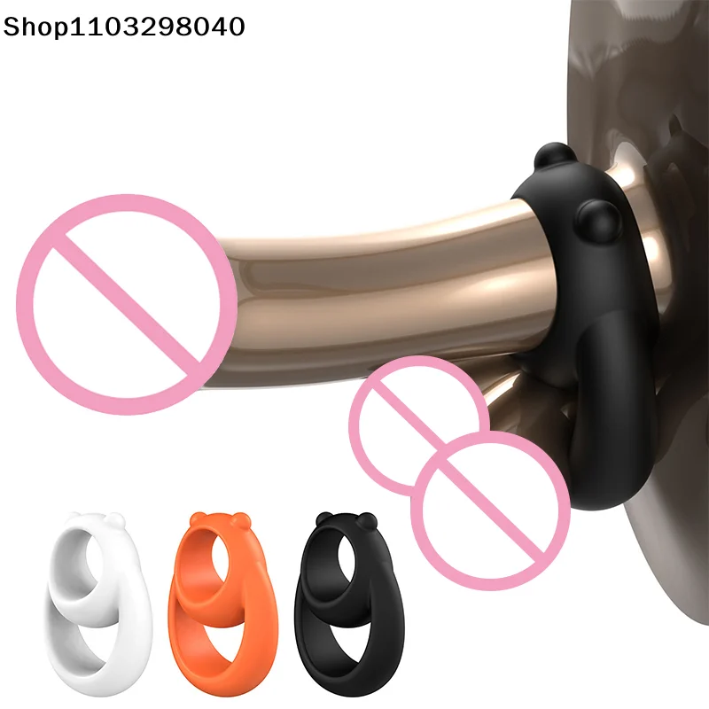 Silicone Penis Ring Bear Cock Ring Dick Scrotum Ball Stretcher Erection Cockring Ejaculation Delay Sex Toys For Men