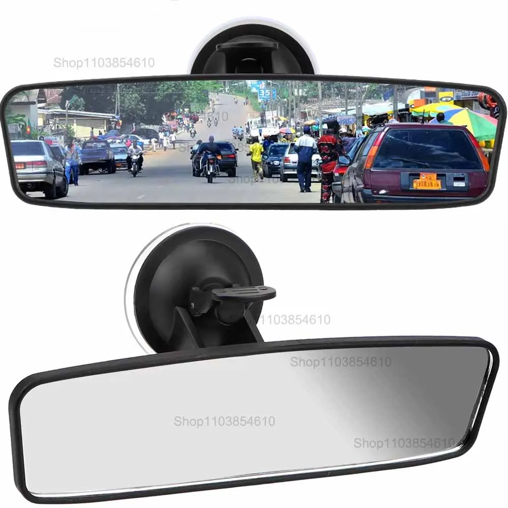 Wide-angle Rearview Mirror With 360 Rotates Adjustable Suction Cup Interior Rear View Mirrors Universal Car Rear Mirror