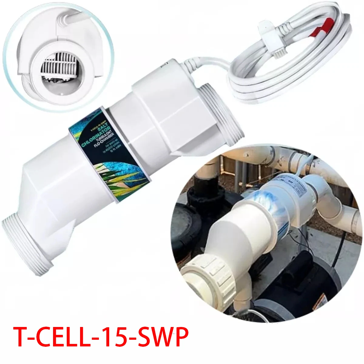 TM T-CELL-15-SWP Salt ChIorination Cell T 15 Replacement for Hayward TurboCell for In-Ground Swimming Pools up to 40,000 Gallons