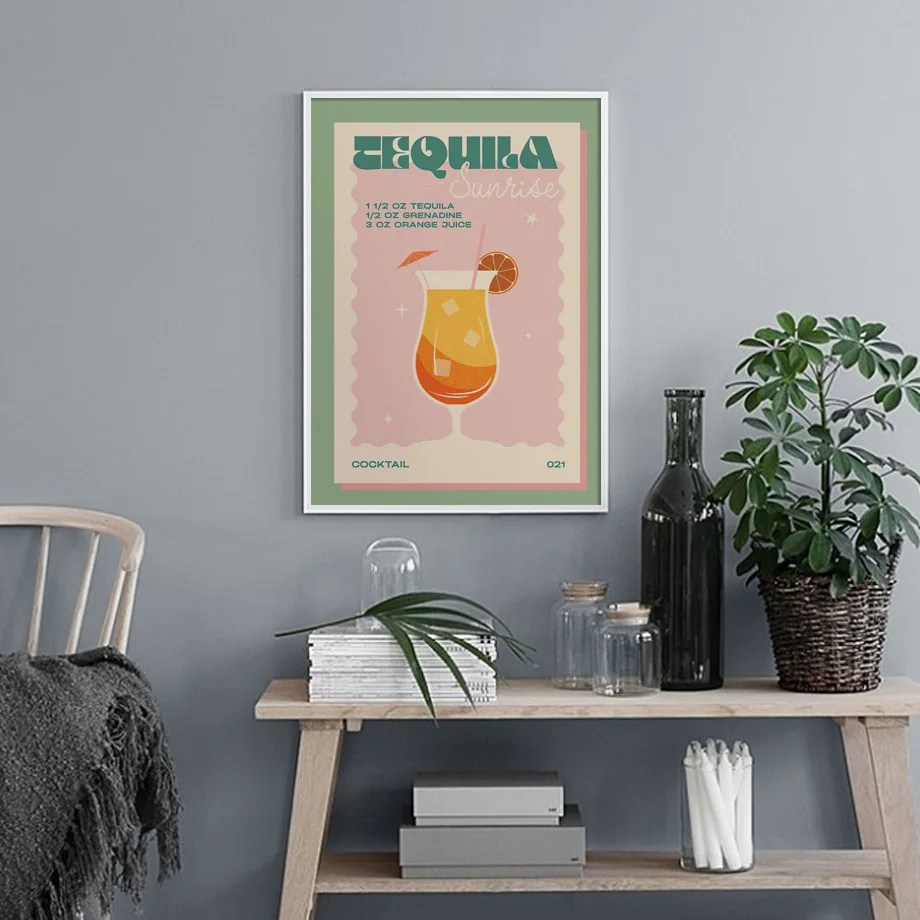 ZOMBIE Bellini Tequila Old Fashioned Cocktail Wall Art Print Canvas Painting Nordic Poster Wall Picture For Living Room Decor