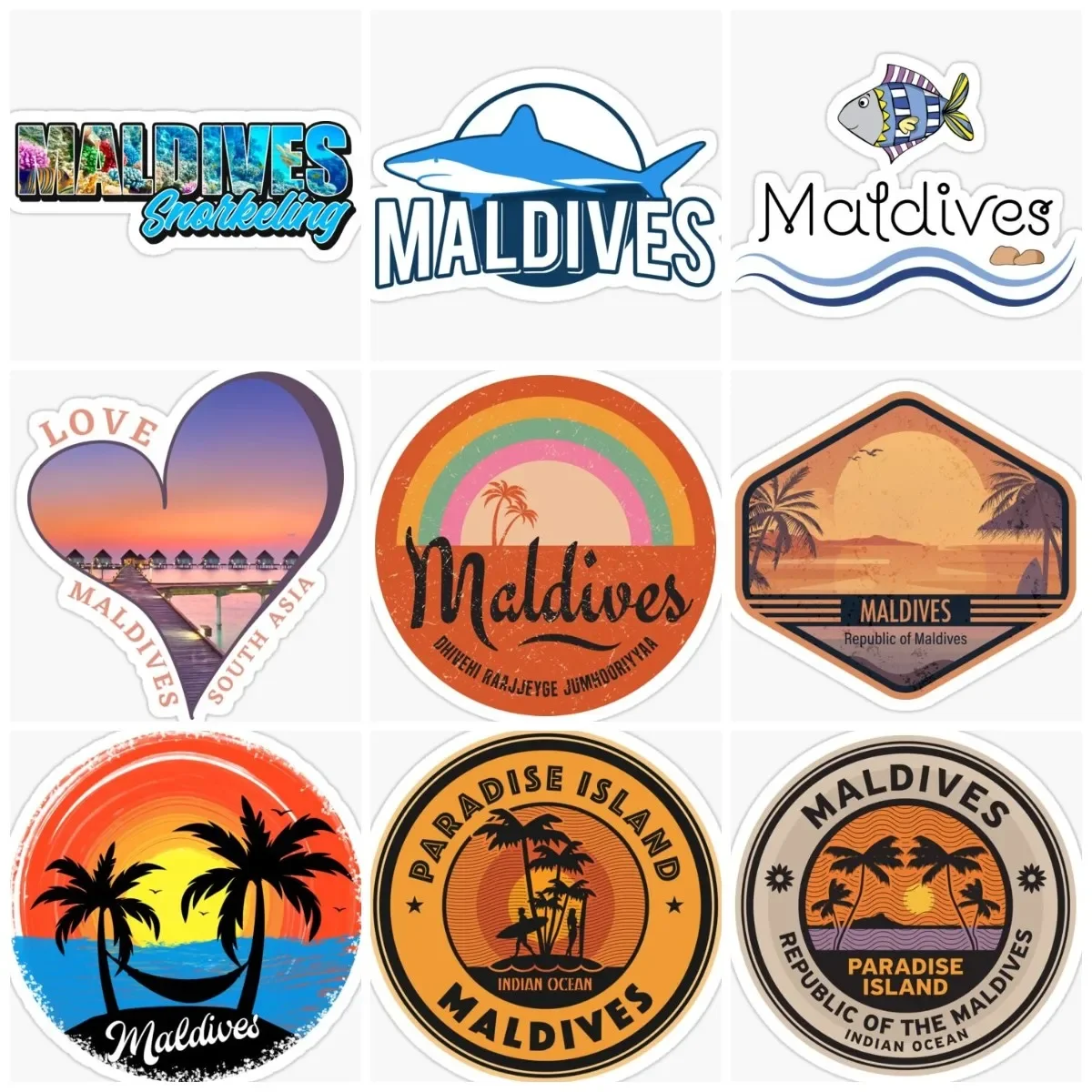 

Maldives Emblem Scenery Creative Sticker Bicycle Vinyl Wall Room Truck Motorcycle Car Window Glass Helmet Racing Camper Decal