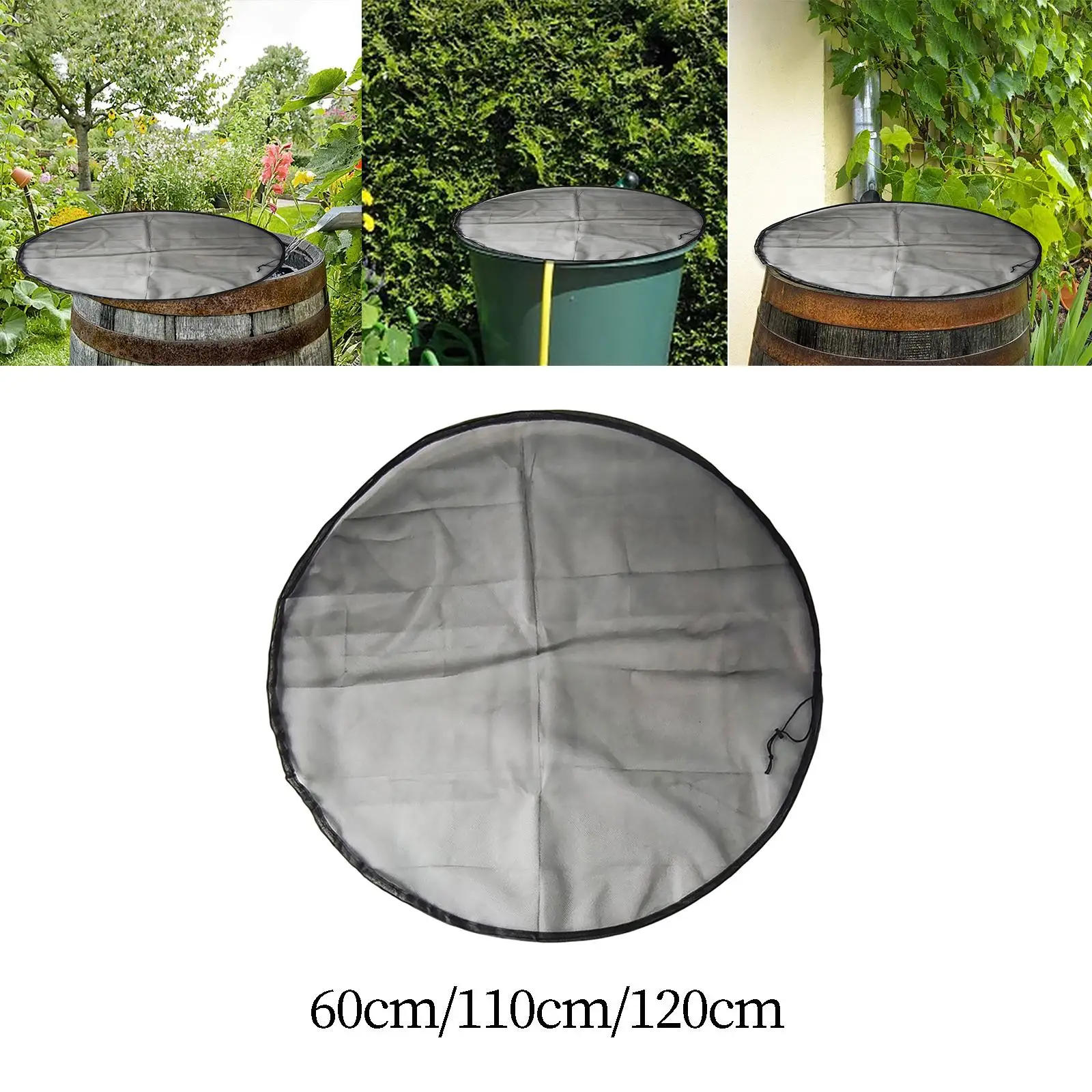 Mesh Cover for Rain Barrel Fine Net Round Water Collection Buckets Cover with