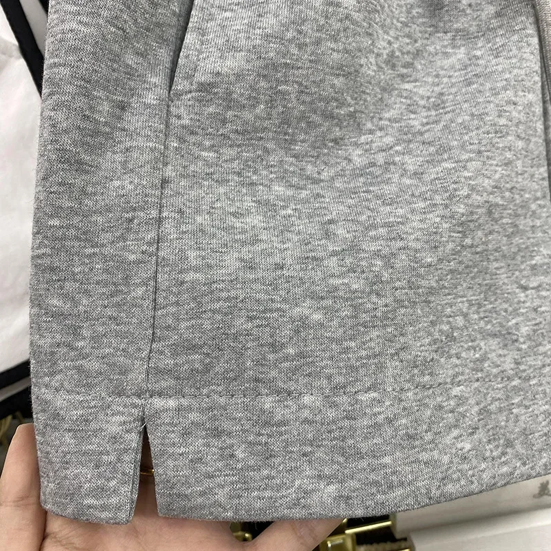 New Solid Elastic Waist Drawstring A-line Shorts Women Fashion All Match Summer Pantalones Cortos De Mujer Korean Split Shorts