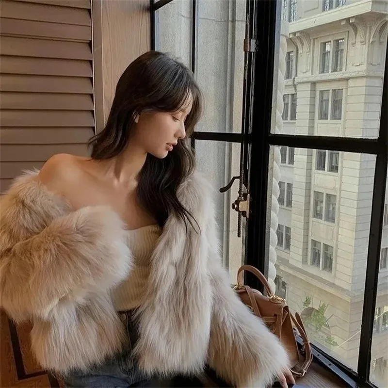 

2025 Autumn/Winter New Imitation Fur Coat for Women Short Slim Young Style Hairy Coat Thicken Outer Wear Female Short Fur Coats