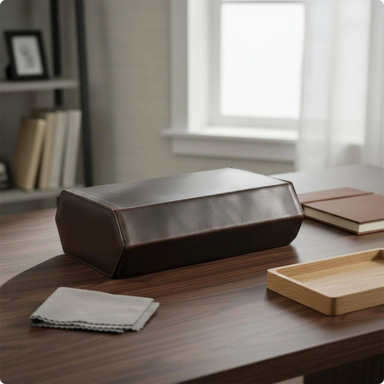 Watch Organizer Box with Scratch Protection Brown Leather Finish Watch Display Case Storage Box for Safe Keeping