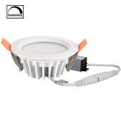 Możliwość przyciemniania wodoodporny IP65 odlew LED typu Downlight 5W 7W 9W lampa wewnętrzna wpuszczone światło punktowe do łazienki