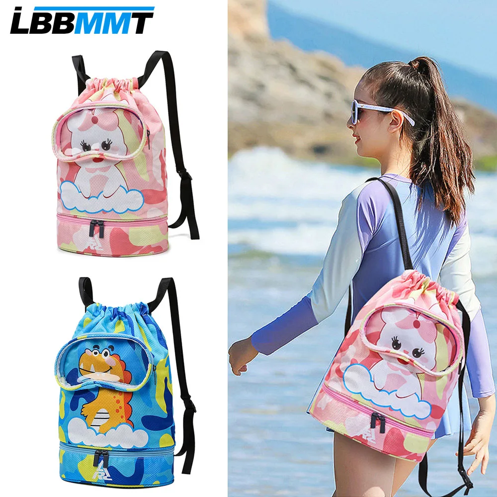 

Waterproof Sandproof Drawstring Backpack Compartments for Beach Pool Sports Camp Travel - Kids Lightweight Swim Gym Bag