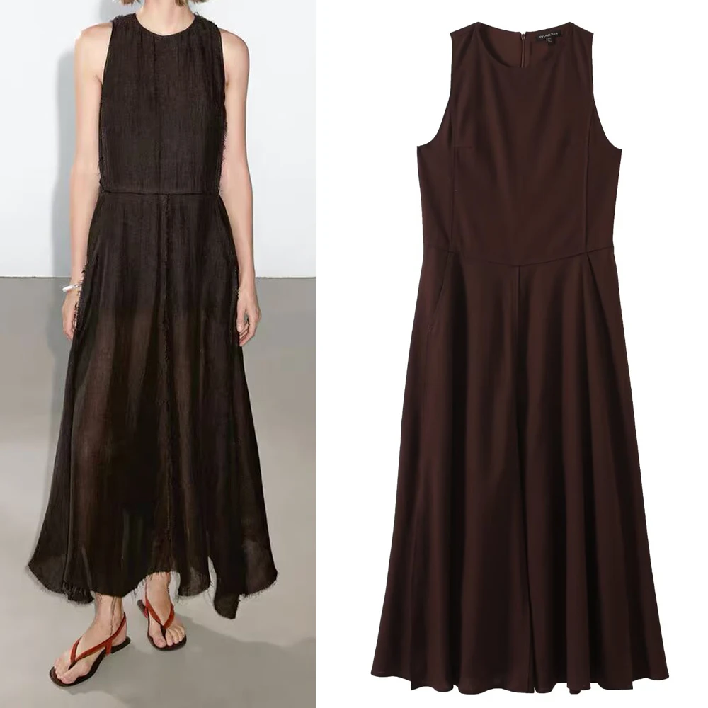 

Модное однотонное женское платье H2030: универсальное, сексуальное, из хлопка и полиэстера, повседневное, летнее