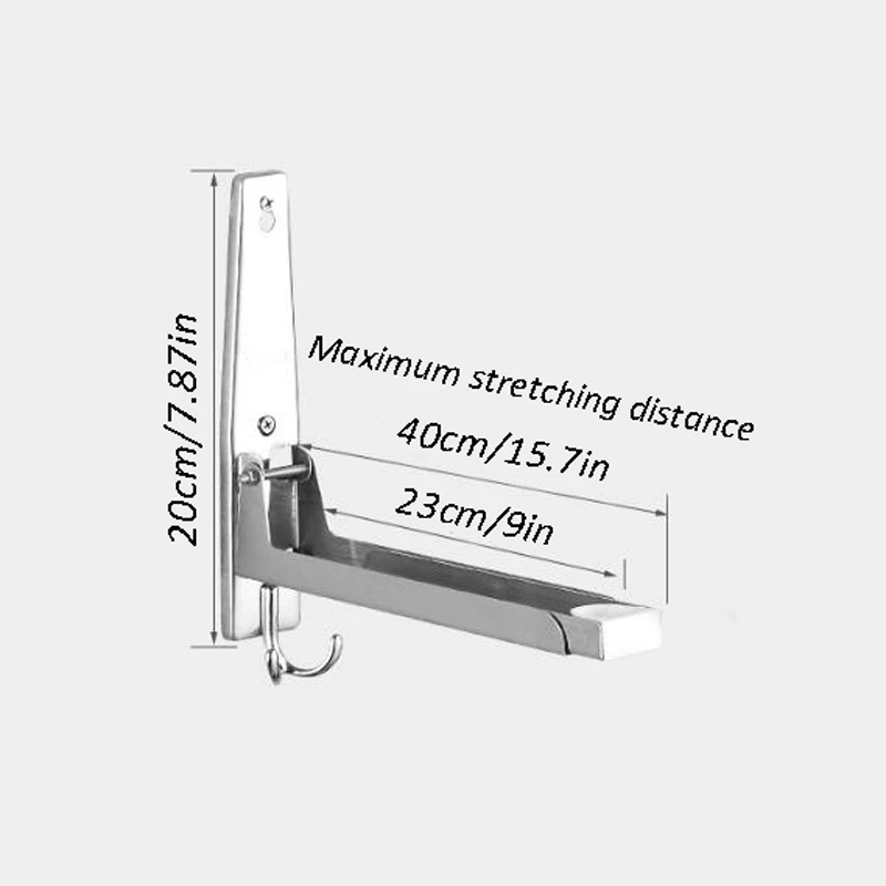 1Pc Stainless Steel Microwave Storage Rack, Telescopic Kitchen Wall Hanging Oven Storage Holder Wall Frame