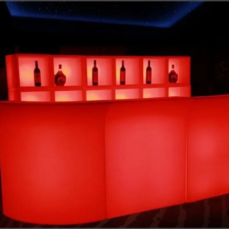 New LED Luminous Bar check out Counter Rechargeable Reception Desk LED Furniture 16 Color Changing Club Waiter Bars Disco Supply