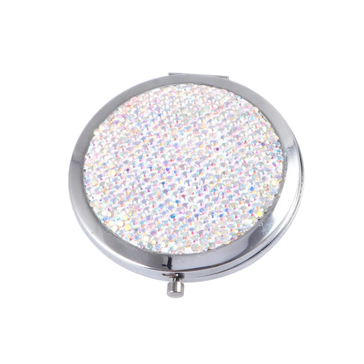 

1Pcs Fashionable Round Pocket Mirror Double-Sided Folding Mirror Ultra-Thin Hd Surface Chic Gloss Design Gift for