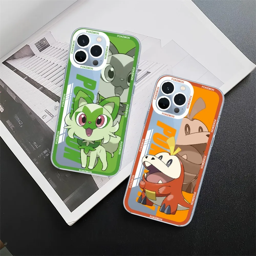 

MINISO Pokemon Scarlet and Violet Phone Case For iPhone 11 12 Mini 13 14 15 Pro Max Transparent Shell