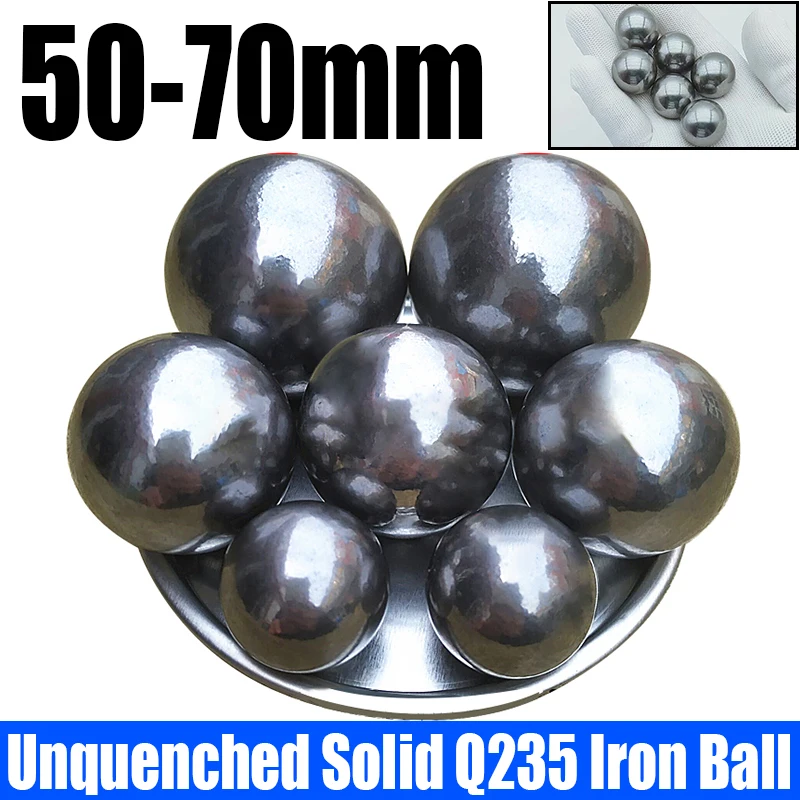 

1PCS Solid Q235 Iron Ball Unquenched Smooth Iron Beads High Quality Easy To Process/Weld Solid Iron Ball Dia 50mm-70mm