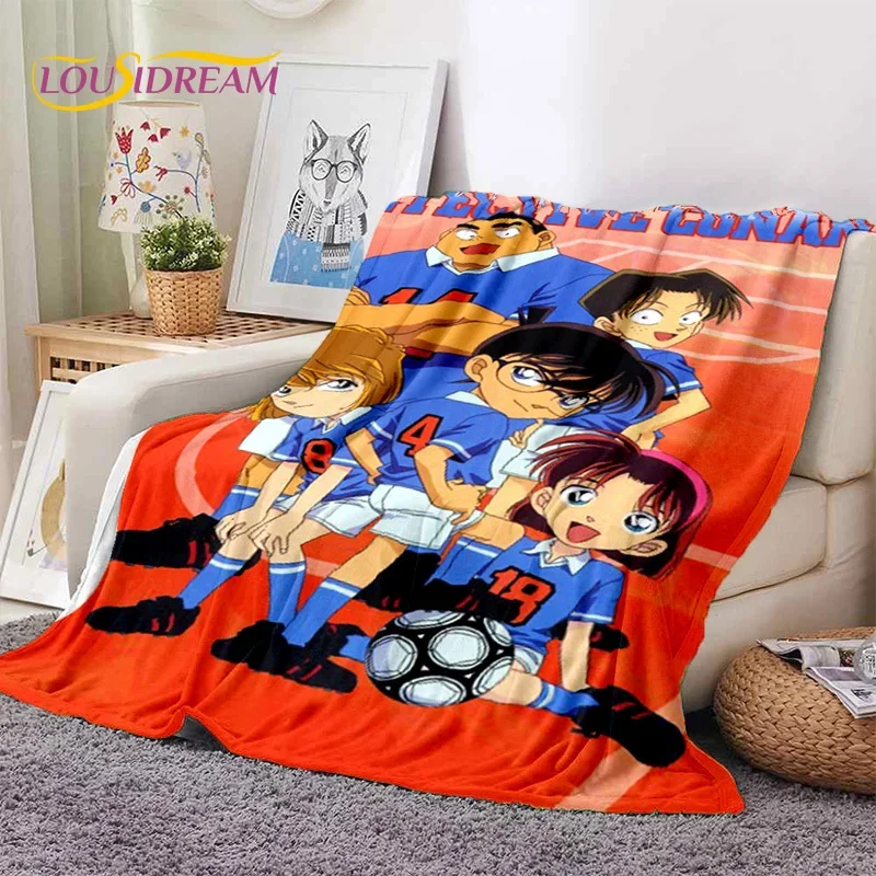 Anime Detective Conan Cartoon Soft Flannel Blanket for Beds Bedroom Sofa Picnic,Throw Blanket for Cover Outdoor Leisure Nap Gift