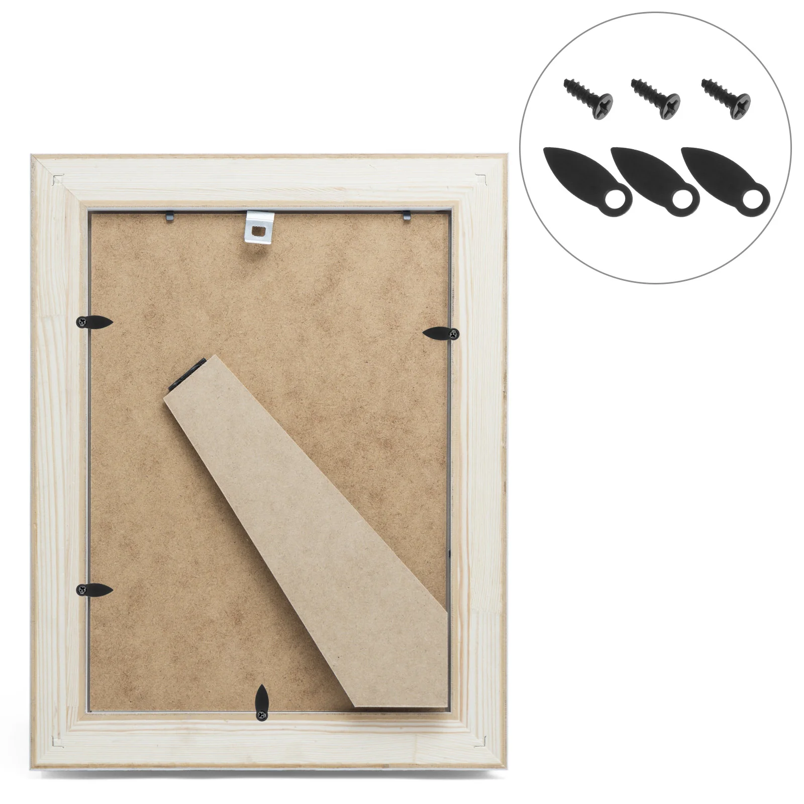 

200pcs Back Panel Clip Picture Hanging Hardware For Frames Heavy Duty Wall Mount Hanger Kit With Screws Nails Black