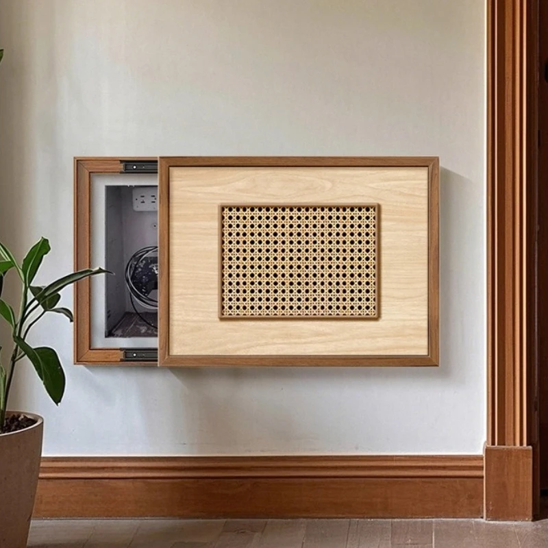 

2025 New Weak Current Box Rattan Electric Meter Cover Art Fiber Optic Box Hiding Nordic Minimalist Push Pull Hidden Wall Decor