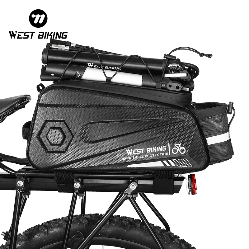 WEST BIKING Multifunctional Bicycle Rear Seat Bag Waterproof Reflective MTB Bike Trunk Cargo Carrier Electric Cycling Bags