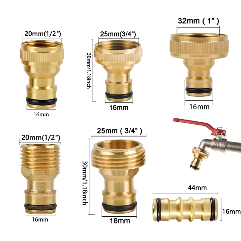 

5PCS Faucet Connector Threaded Tap Connection Parts Kitchen Universal Faucet Adapter Car Wash Watering Garden Tools