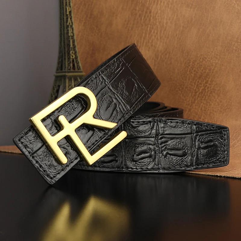 High Quality Luxury Famous Brand Letter Slide Buckle Leather Fashion Belts Men Designer Fancy Jeans Casual Ceinture Homme