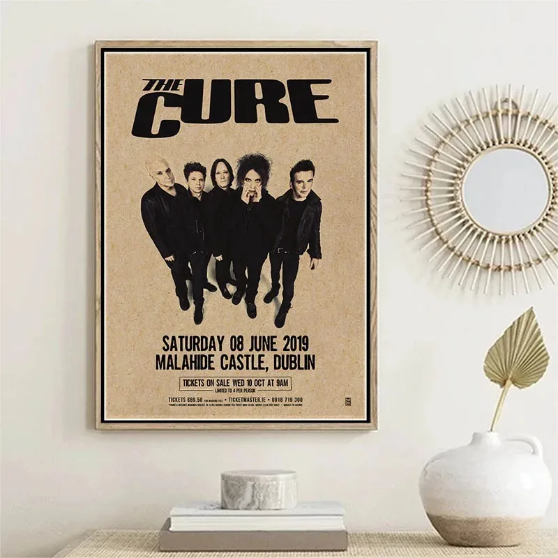 Vintage The Cure Rock Poster Home Decor Stampa su tela Poster Poster retrò Rock Band Music Star Poster Wall Home Room Decor