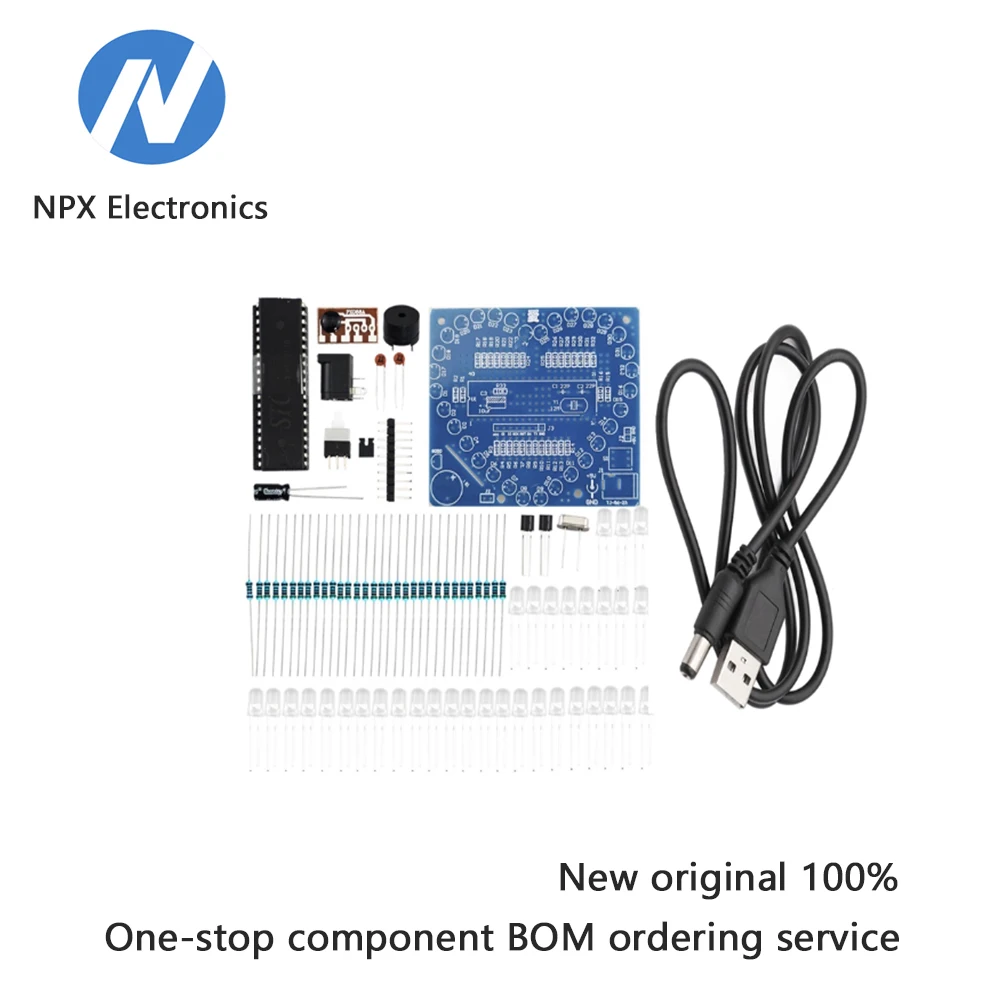 Music Colorful Glitter Heart Light Kit - Single Chip Microcomputer Heart-shaped Light Electronic Assembly DIY Disassembly Parts