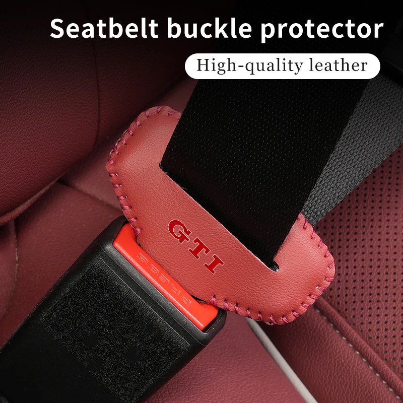 2/5pcs Car Seat Belt Buckle Anti-scratch Protector Cover For VW GTI Passat Polo Golf Scirocco Tiguan Jetta T-ROC Touareg Touran