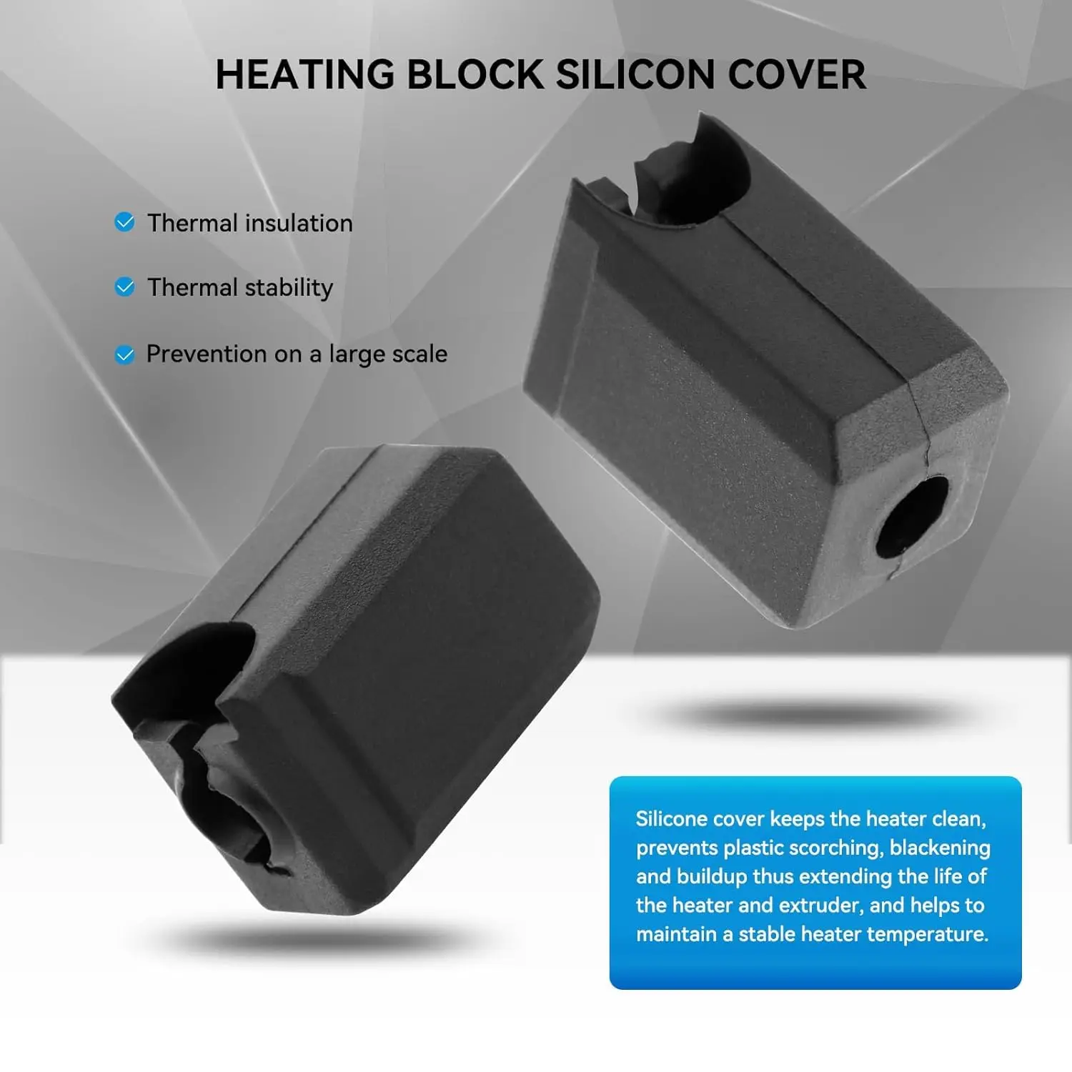 Silikonsocke für Bamboo Lab X1/X1C/P1P/P1S/X1 Extruder Hotend, Heizblock-Schutzhülle aus Silikon, 3D-Drucker-Düsenhülle – Detail 5