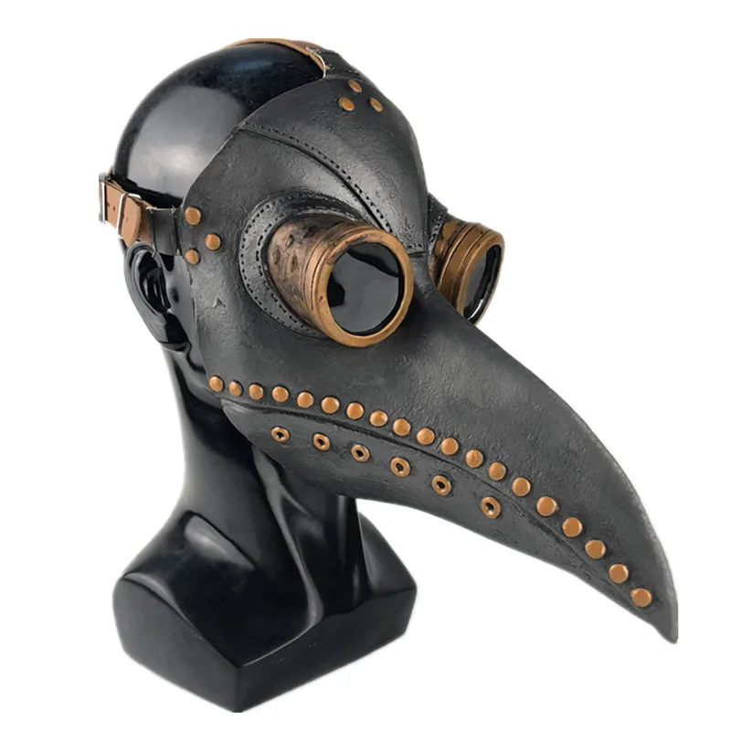 Plague Doctor Mask Long Nose Bird Beak Bird Steampunk Halloween Cosplay Party Props Carnival Full Head for Adults Ball Attire