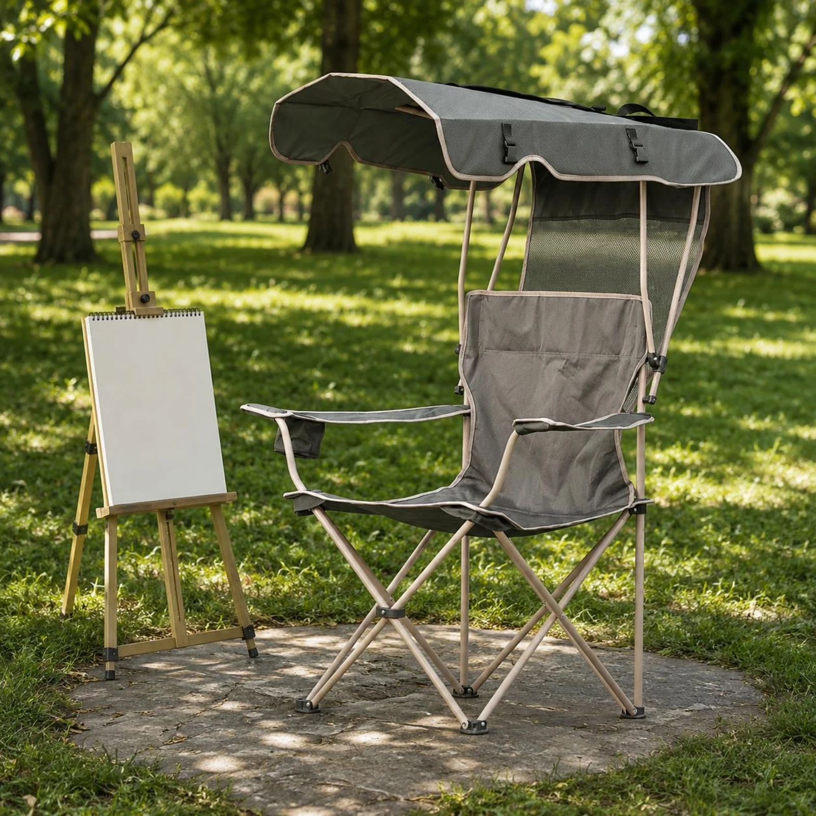 Folding Camp Chair with Canopy - Outdoor Camping Canopy 评论和价格