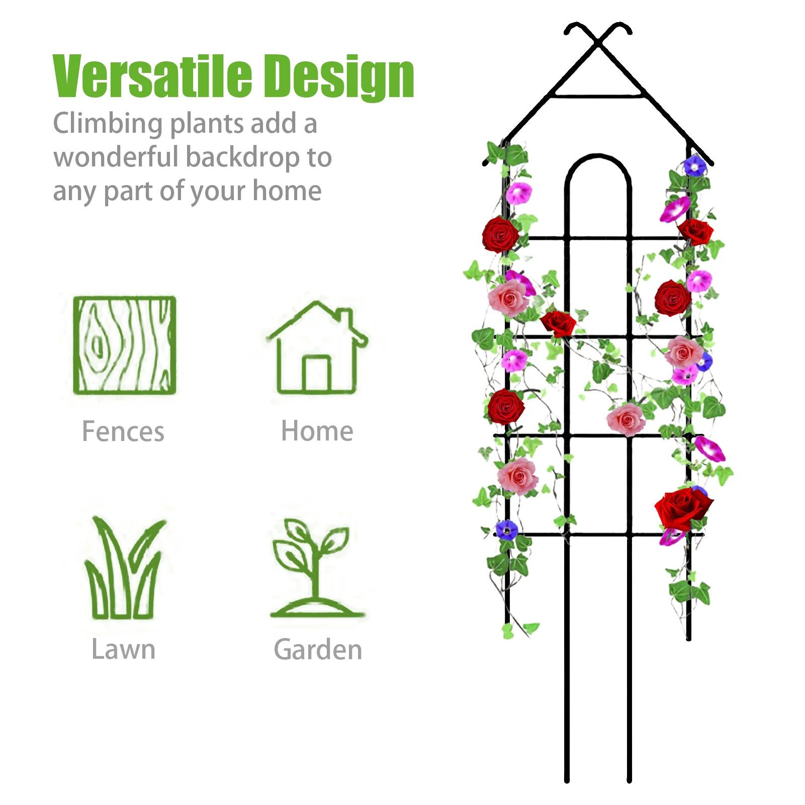 Metal Plant Obelisk Trellis Flower Vine Support Stand Sturdy Wire Lattices Grid Stand For Climbing Plant Easy To Use Outdoor